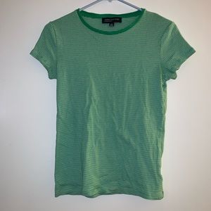 Jones New York green and white striped t shirt